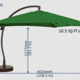 10'x10' Square Easy Sun Parasol - Sun Garden Canada