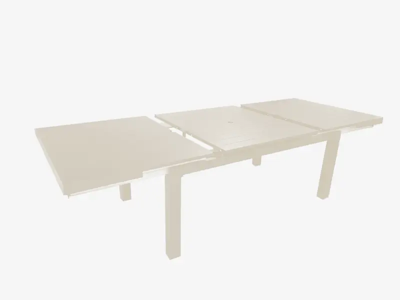 Outdoor extendable table in ivory colour