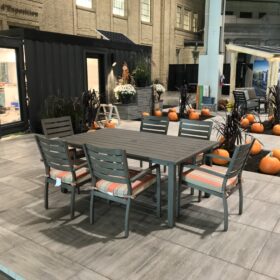 Southampton Extension 128" with Bailee/Reclips  Dining Chair ( Scratch & dent)