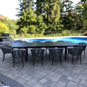 Harbour Extension128" with Muses Dining Chairs