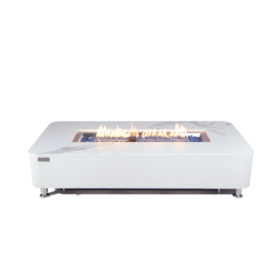 Elementi Plus - Athens Porcelain Top Fire Table - White Rectangle