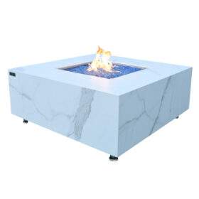 Elementi Plus - Bianco Porcelain Fire Table - White Square