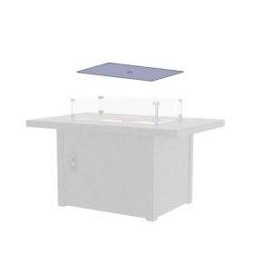 Rectangular Fire Table Smoked Glass Cover by CR Plastics