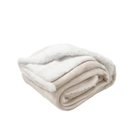 Microplush Sherpa Reverse Throw Cream