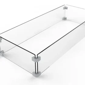 Glass Wind Guard For Moderne 35x21x6 by Pyromania
