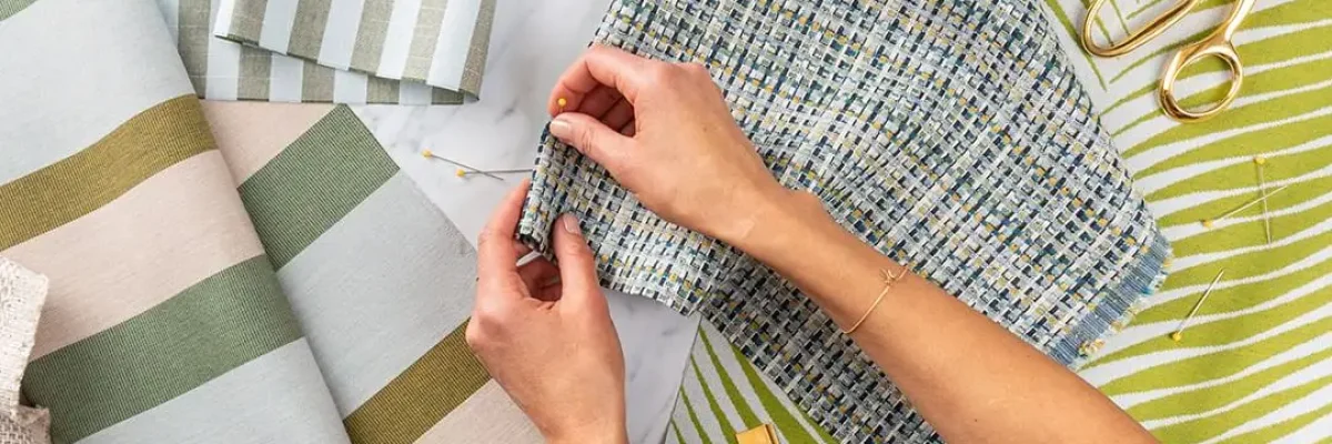 sunbrella fabrics in green, beige and other neutral colours